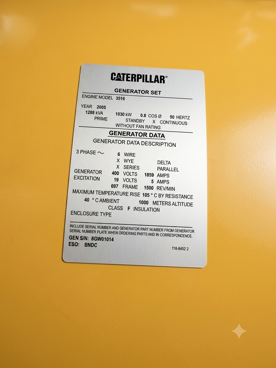 CATERPILLAR 3516 ENGINE / GENERATOR