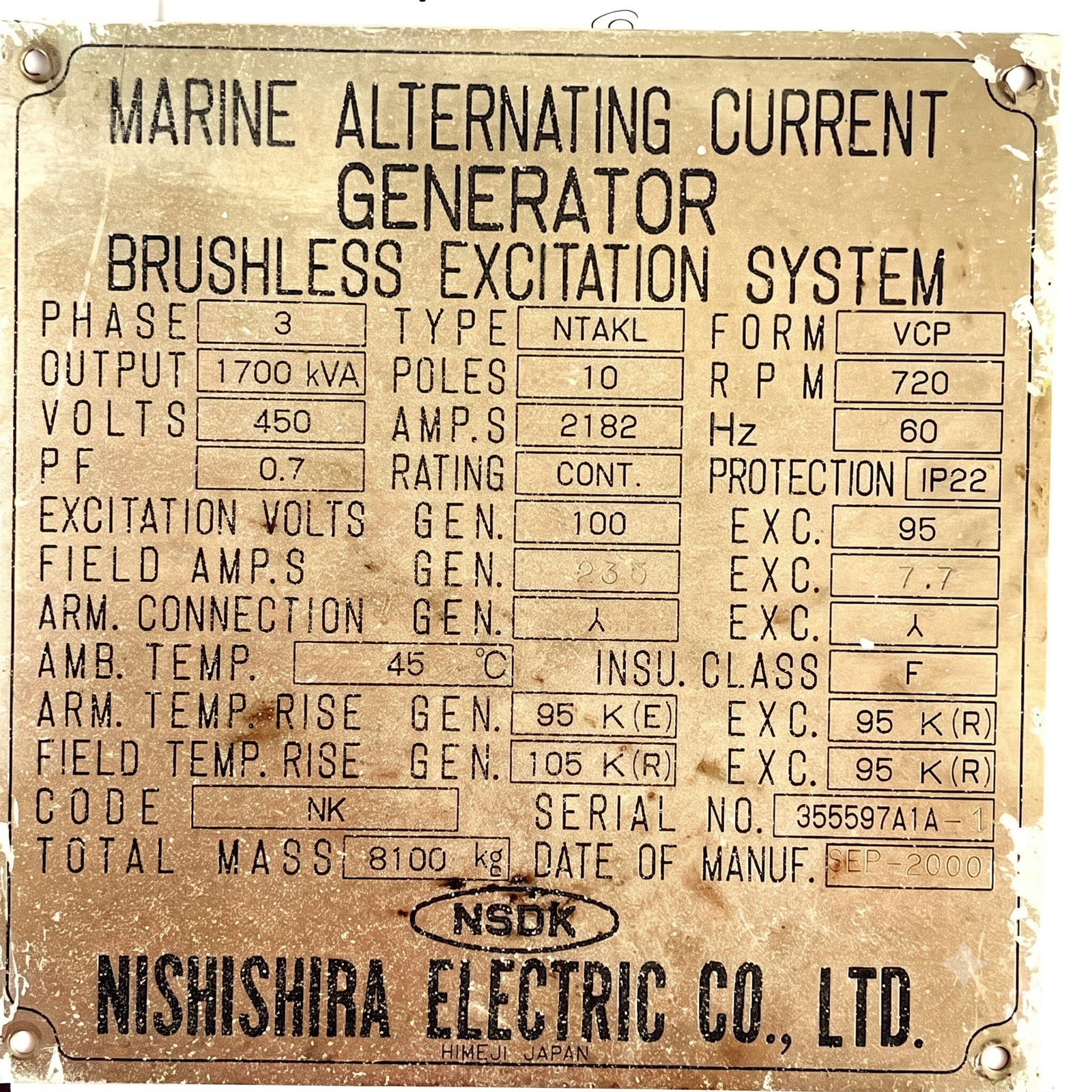 DAIHATSU DK26 DKM26 ENGINE / GENERATOR SET